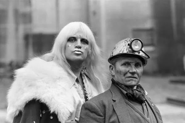 Photo Mug (11 oz) of Adrian Street, Welsh professional wrestler, pictured  with his father, a coal miner