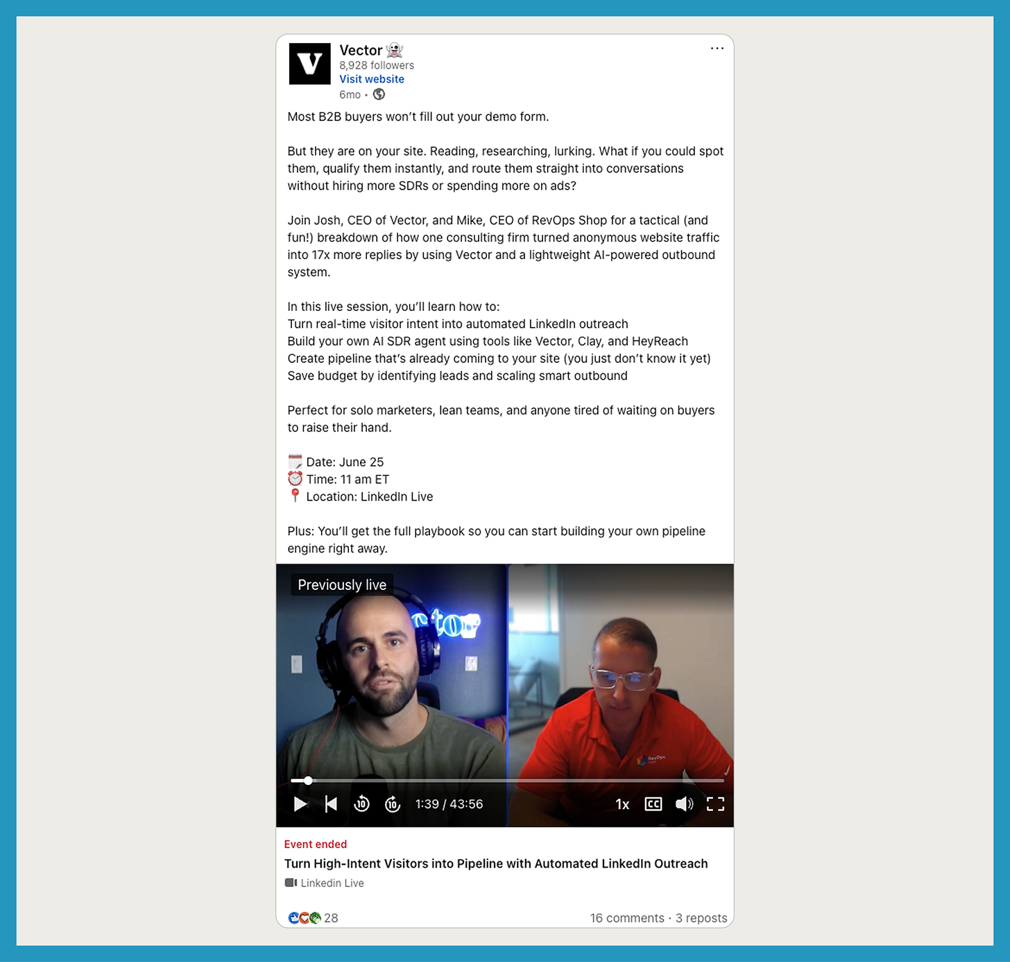 B2B content marketing example: Vector's Proven Playbooks