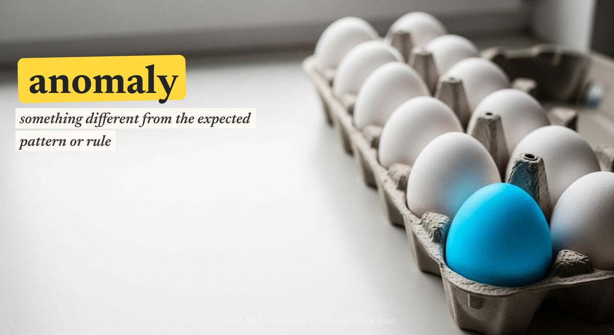 Illustration — “anomaly” means something different from the expected pattern or rule.