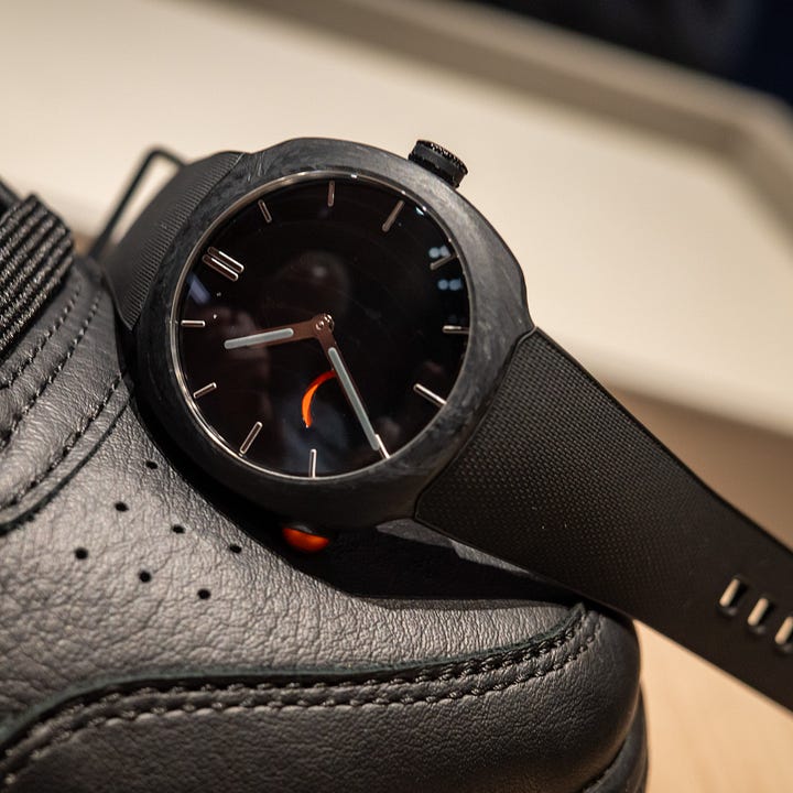 Zenith introduce a new GFJ caliber 135 in platinum with a black onyx dial (along with a yellow gold and bloodstone). There's still a lot going on for me, but the tantalum is my favorite of the bunch. Here's a look at the H. Moser Pump collab with Reebok. 