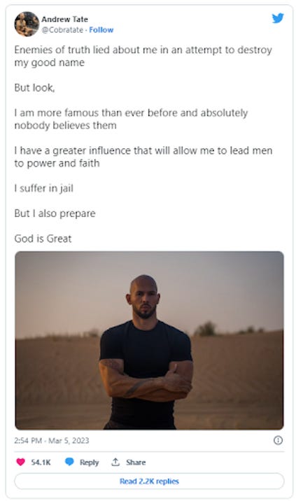 Andrew Tate tweet