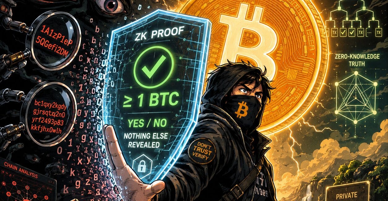 zkPoH: Zero-Knowledge Proof-of-Hodl — Prove You Own Bitcoin Without Revealing a Single Address.