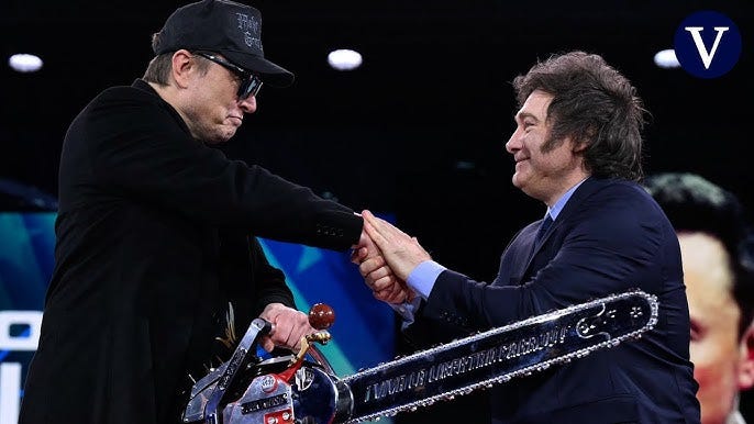 Milei gives Musk her chainsaw at the annual far-right summit in the US