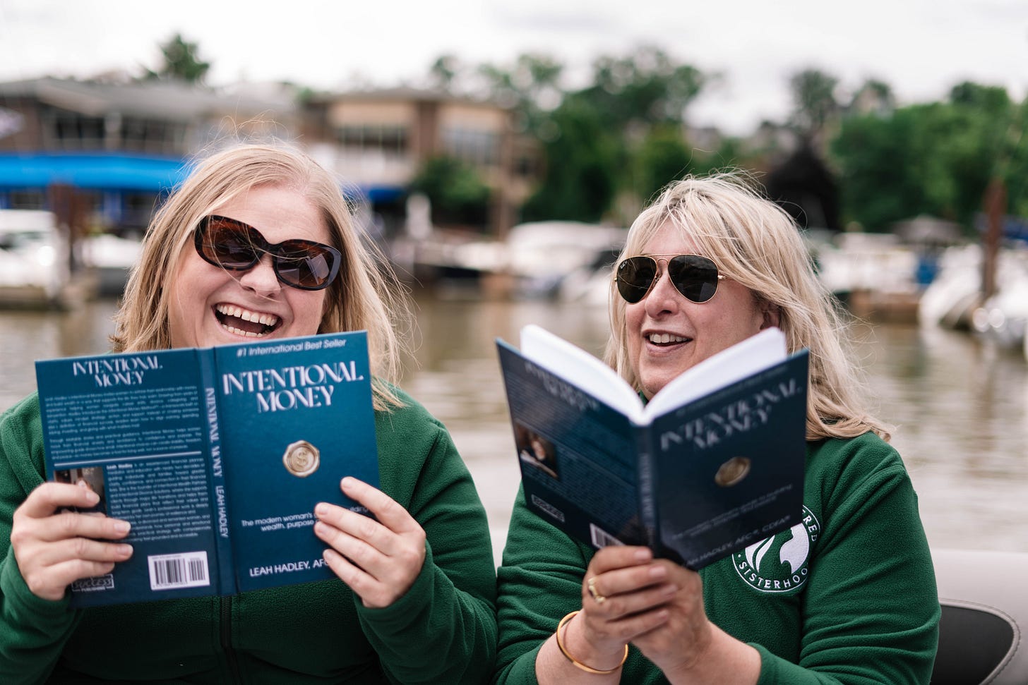 Financial Planner Leah Hadley and Liesel Darby reading Intentional Money