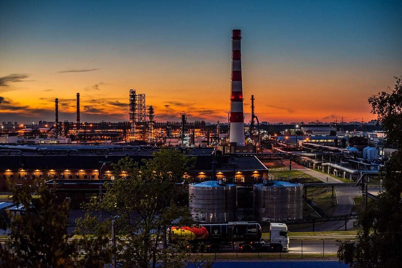 An oil refinery in Moscow, Russia. An oil refinery in Moscow, Russia.