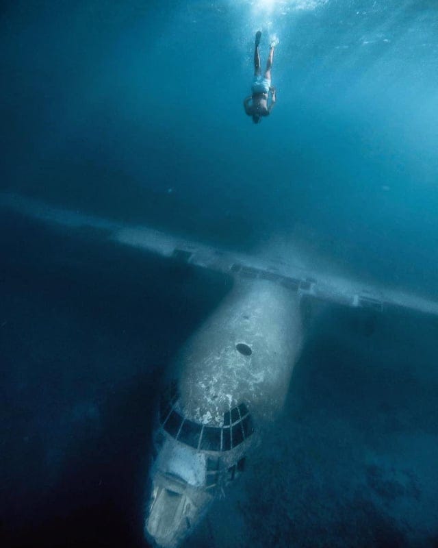 Submerged plane in the Red Sea 