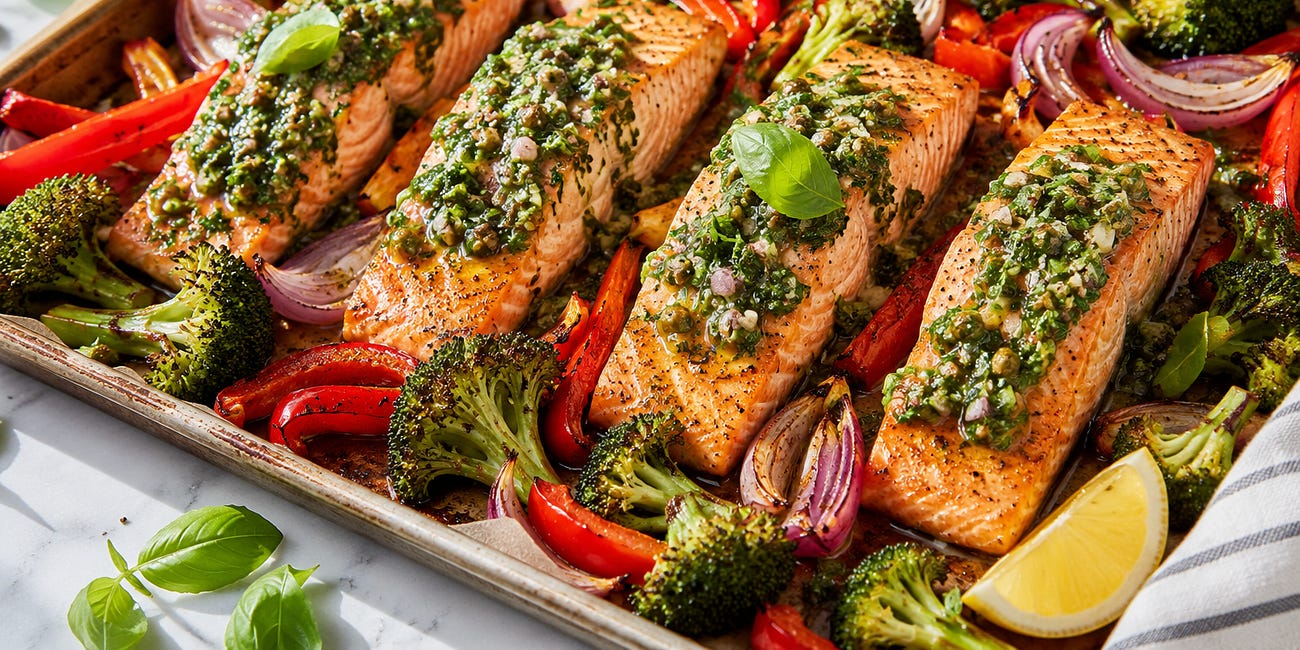 Sheet Pan Salmon That Tastes Like Summer on a Plate