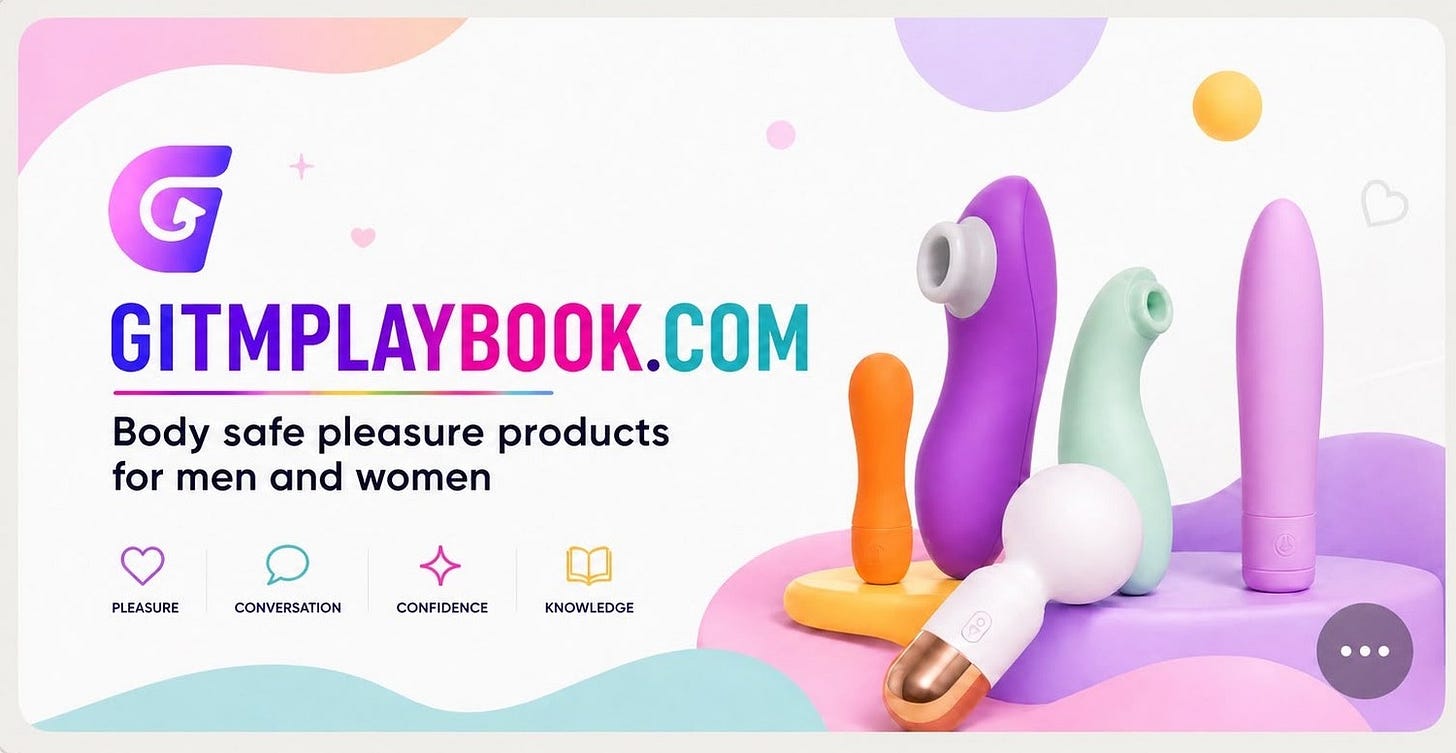 Getting started with sex toys? GITM PLAYBOOK has a fabulous range of toys with a handy guide to help you pick those that suit you best. Use my code: SUZANNE20 for 20% off.