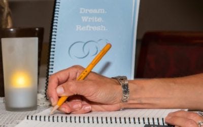 Writing in my journal by candlelight