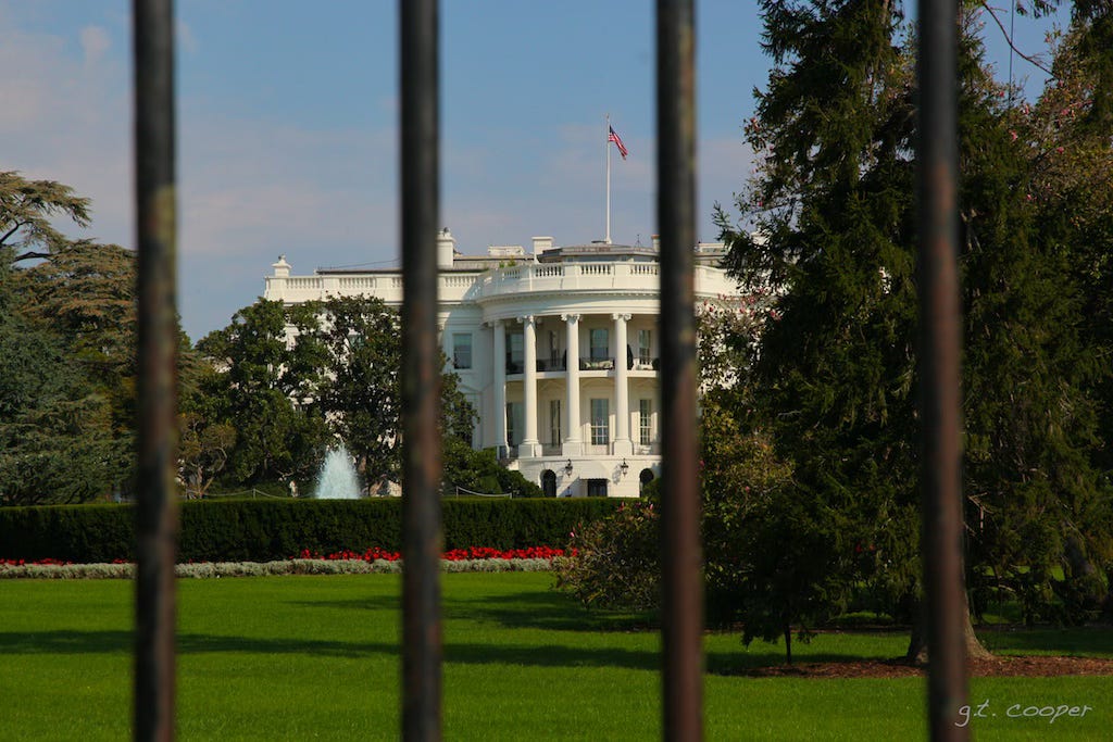 The White House behind a fence