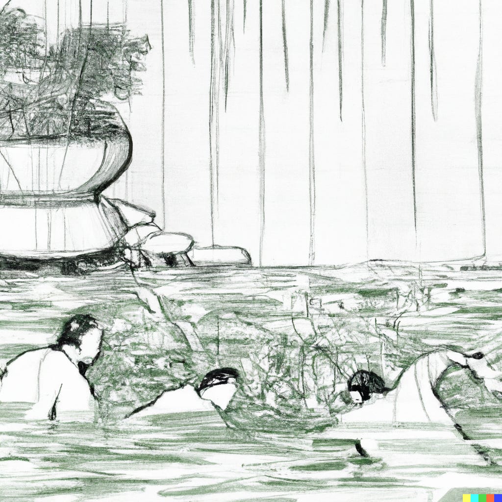 Image: Misogi purification ritual in water, as generated by DALL-E Image: Misogi purification ritual in water, as generated by DALL-E