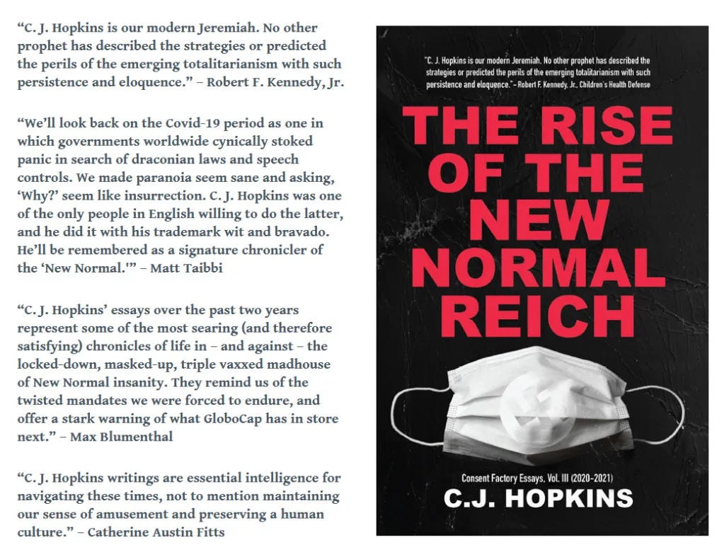 CJ Hopkins: Rise of the New Normal Reich Book Cover CJ Hopkins: Rise of the New Normal Reich Book Cover