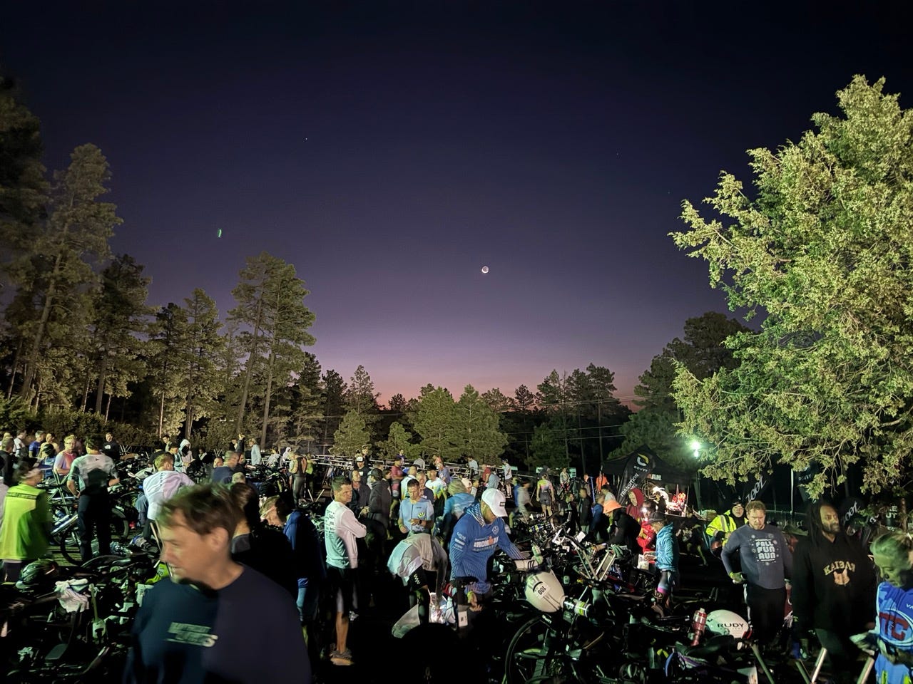 Sunrise in transition at the inaugural Ruidoso 70.3 Ironman triathlon