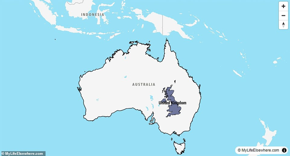 Australia is huge - covering 7,741,220 sq km. This makes it 32 times bigger than the UK Australia is huge - covering 7,741,220 sq km. This makes it 32 times bigger than the UK