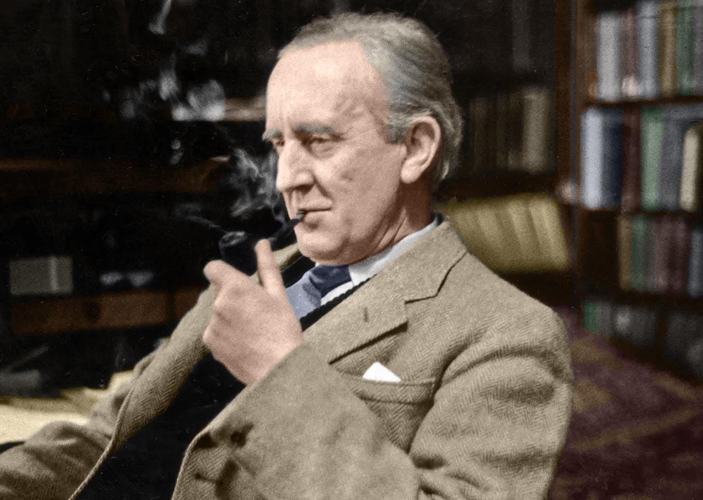 r/lotr - Wanted to brighten your day by posting a colourized photo of J.R.R Tolkien r/lotr - Wanted to brighten your day by posting a colourized photo of J.R.R Tolkien