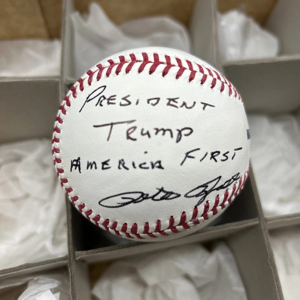 Pete Rose Signed Autographed OML Baseball Rose COA Trump MAGA REDS HOF HIT King - Image 1 of 2