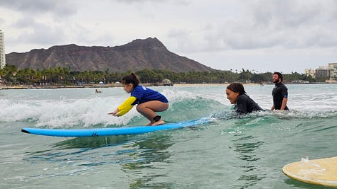 community surf lessons at Waikiki through non profit kids hurt too