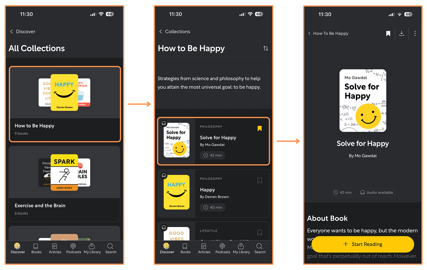 Shortform’s Collections (mobile app + dark mode) Shortform’s Collections (mobile app + dark mode)