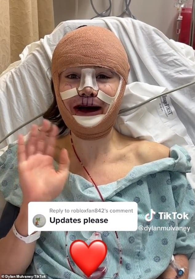 Transgender influencer shows off scarred face after undergoing facial  feminization surgery | Daily Mail Online