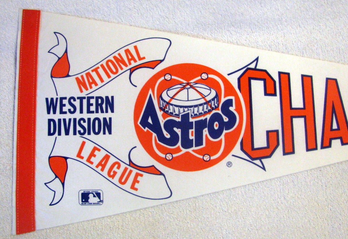 Lot Detail - 1986 HOUSTON ASTROS &quot;N.L. WESTERN DIVISION CHAMPIONS&quot; PENNANT