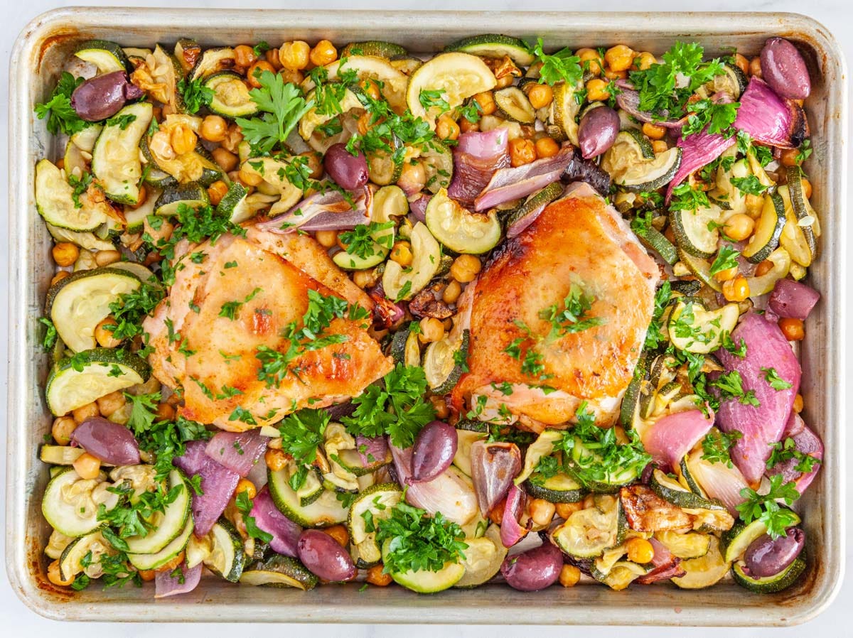 Lemon-Paprika Chicken with Zucchini & Chickpeas