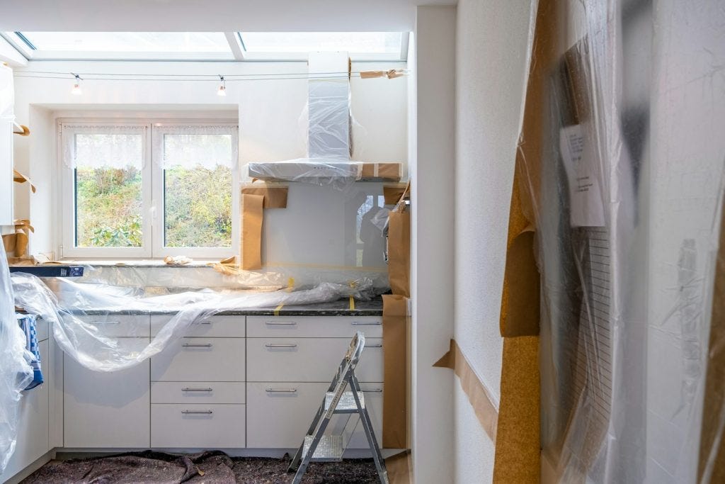 home renovation in progress in the kitchen