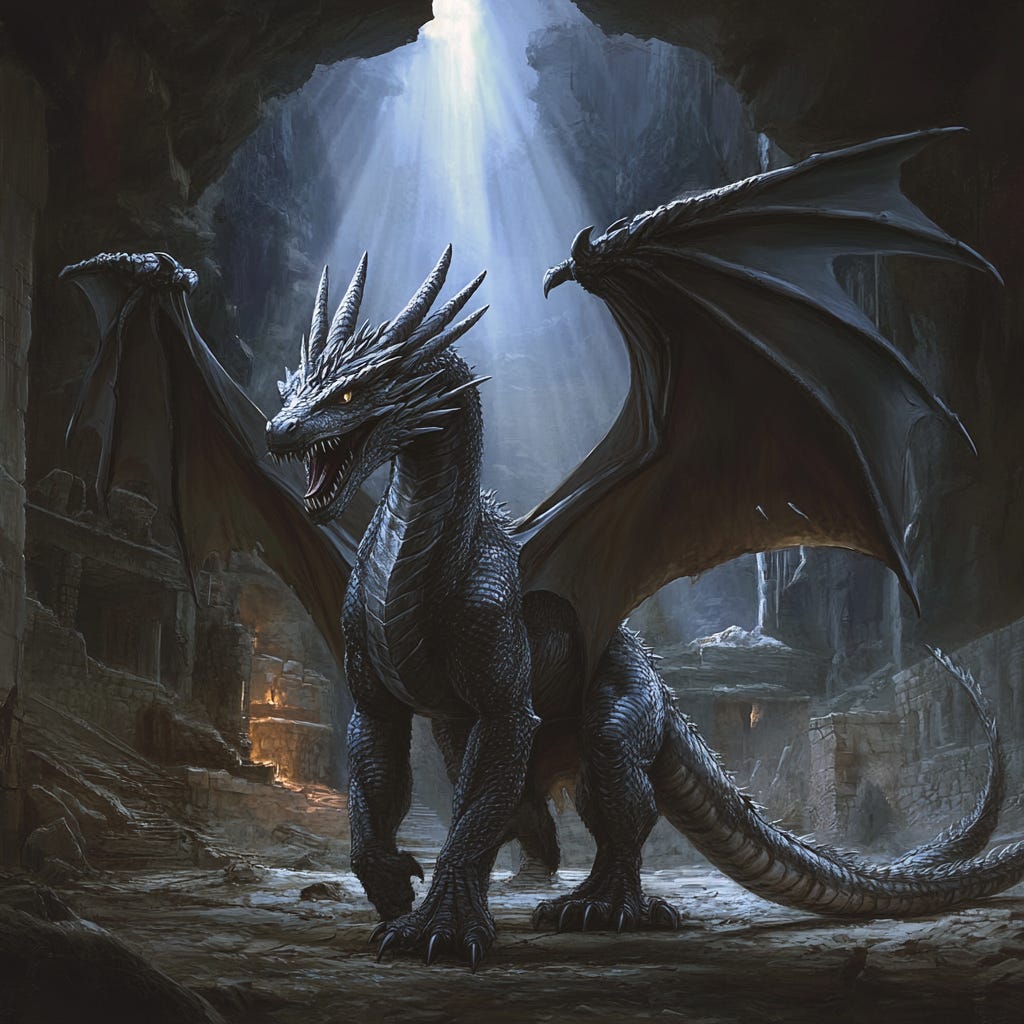 The Shrouded Nature of Shadow Dragons - by Kevin Potter, image size:1024x1024
