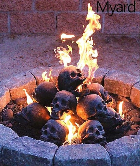 A firepit with burning skulls, Elgato's new teleprompter, and a powerbank the size of a car key