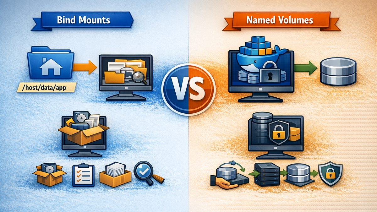 What is the difference between - Docker Named Volume and Bind Mounts