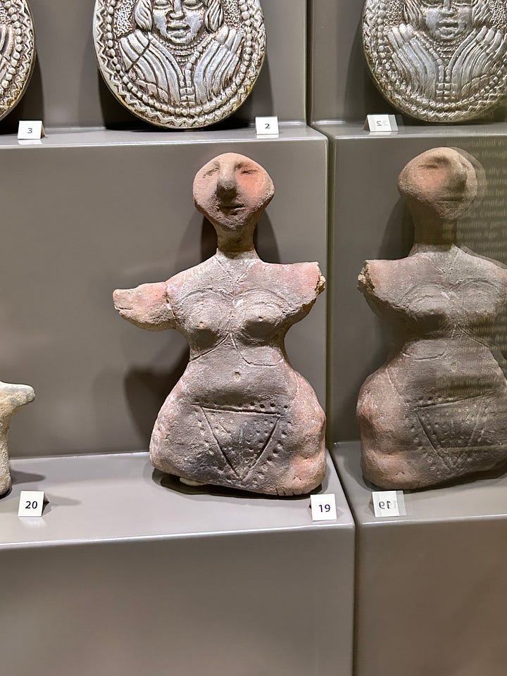 photographs of neolithic artifacts, and dr. carla ionescu at the patau sutu museum