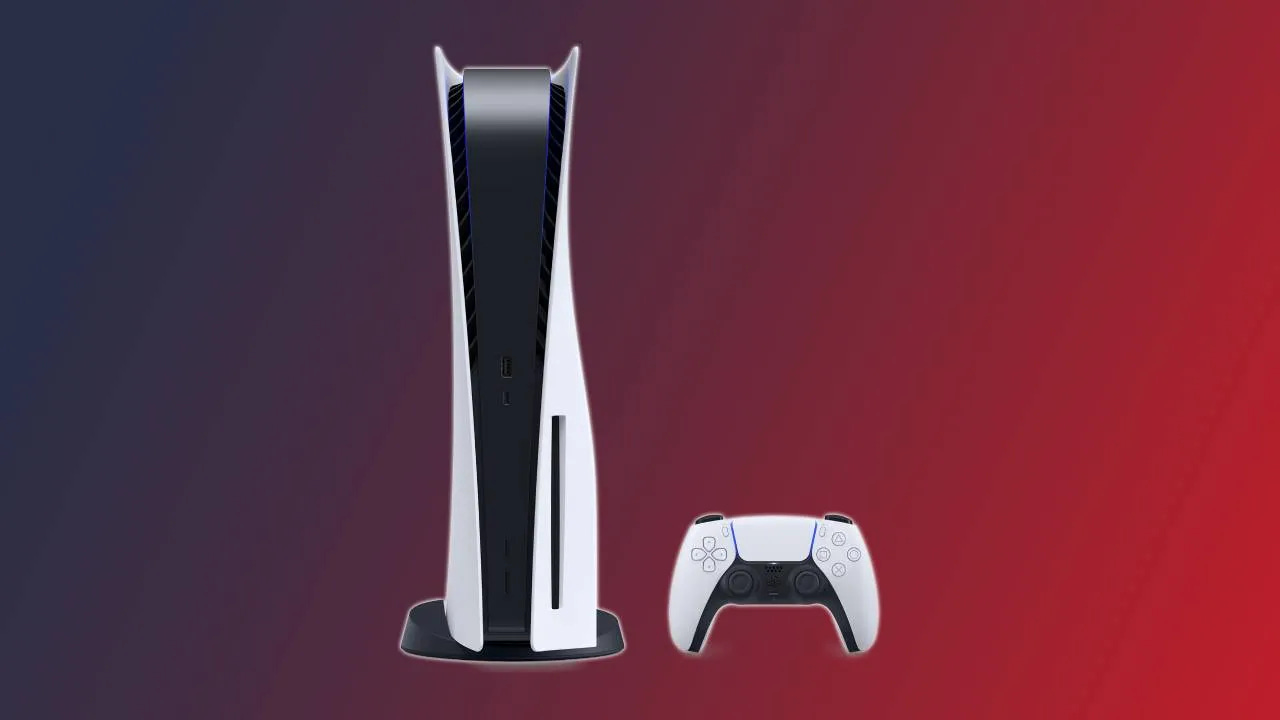 PS5 on a gradient background