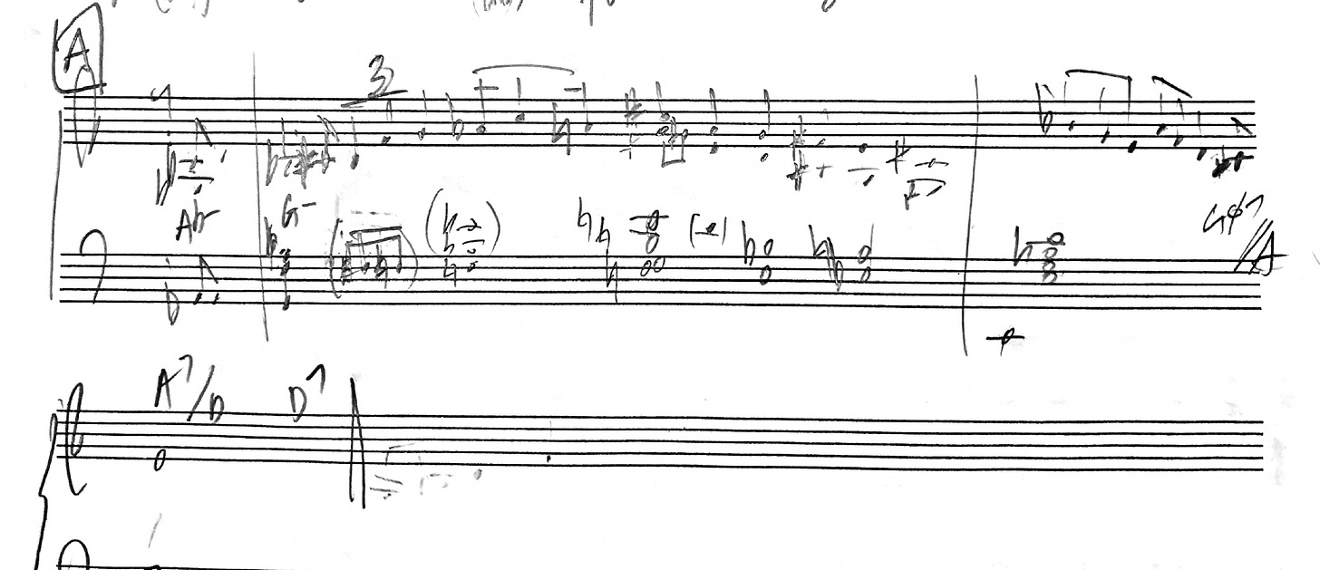 A sheet of music with handwritten notes

AI-generated content may be incorrect.