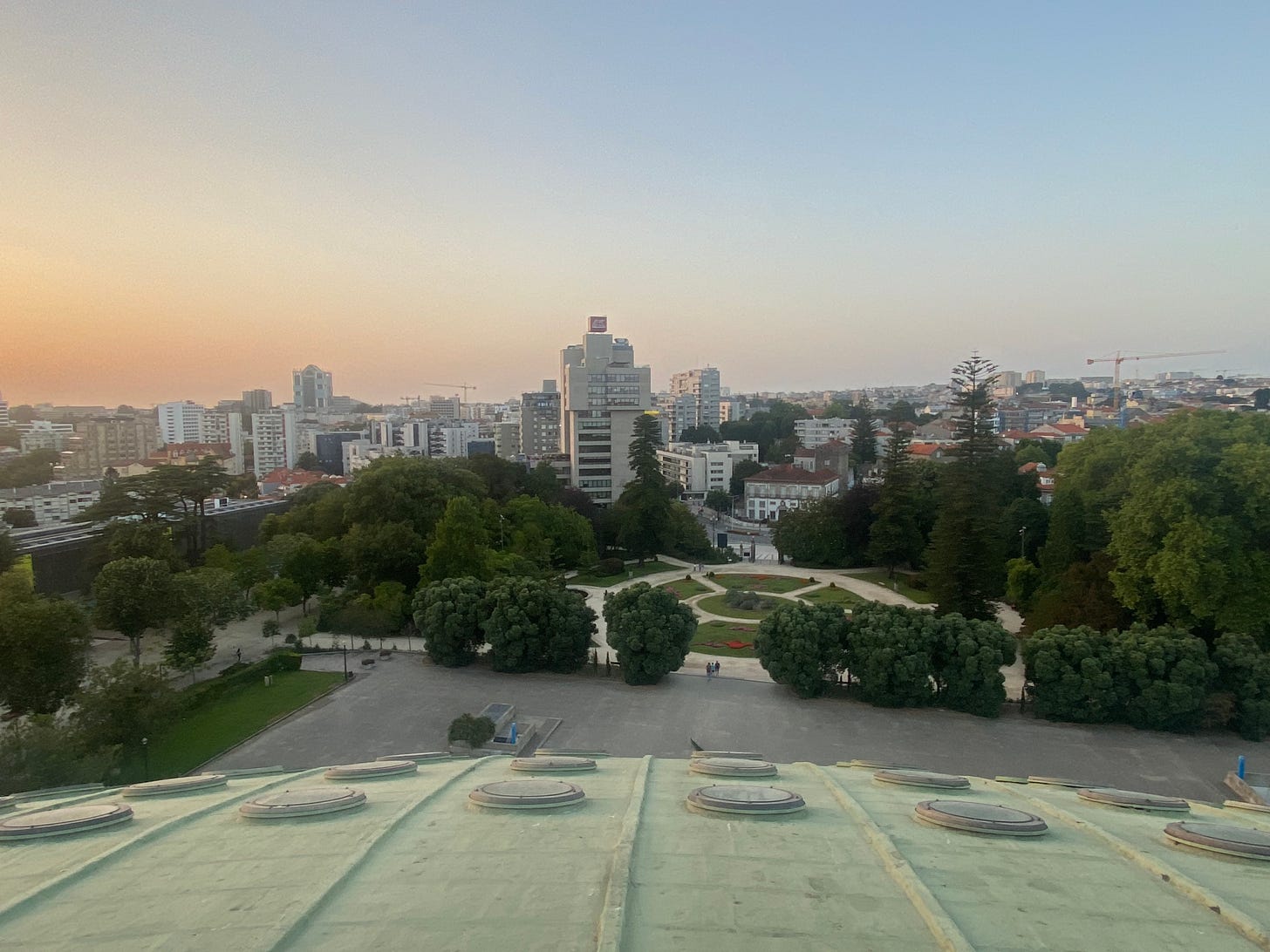 Porto city skyline from the rooftop of the Superbock arena