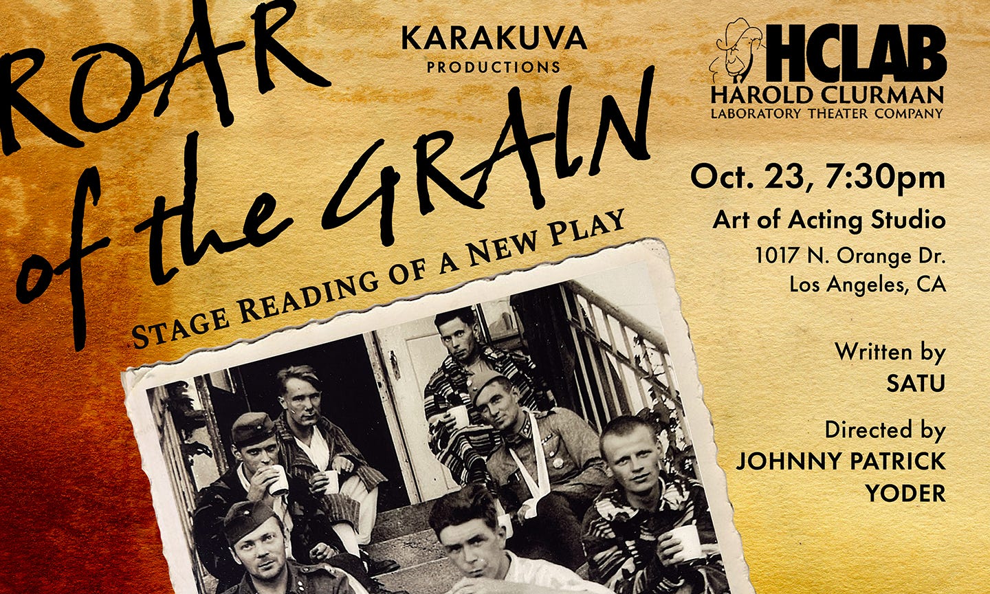 Roar of the Grain: Stage Reading, Art of Acting Studio - October 23, 2025 Roar of the Grain: Stage Reading, Art of Acting Studio - October 23, 2025