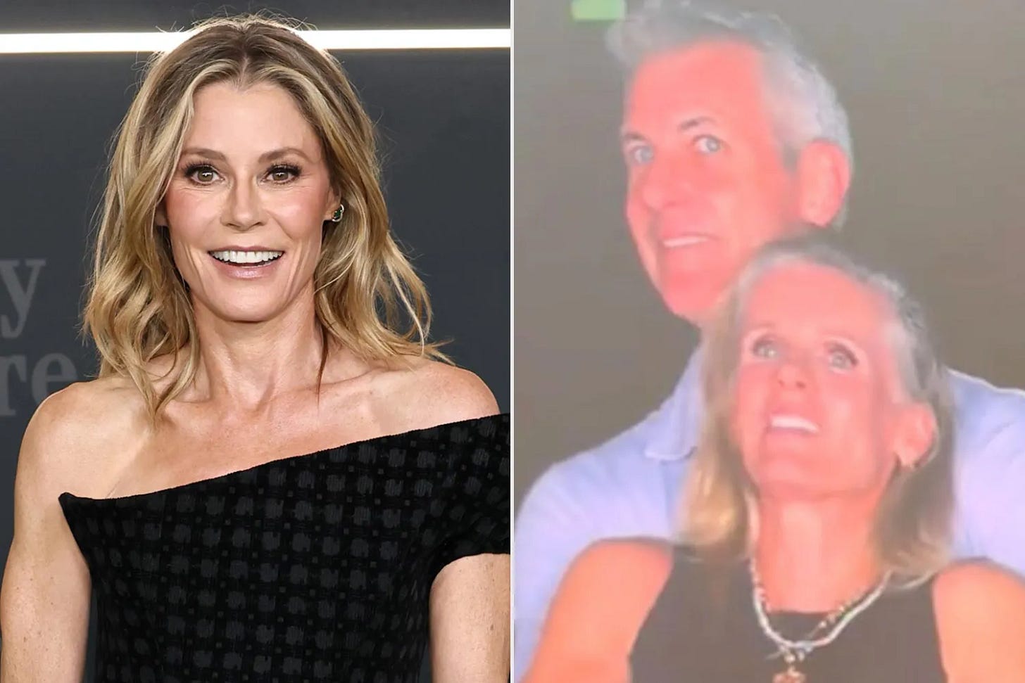 Julie Bowen attends Netflix's "Happy Gilmore 2" New York Premiere at Jazz at Lincoln Center on July 21, 2025; Couple Caught Cheating at a Coldplay Concert