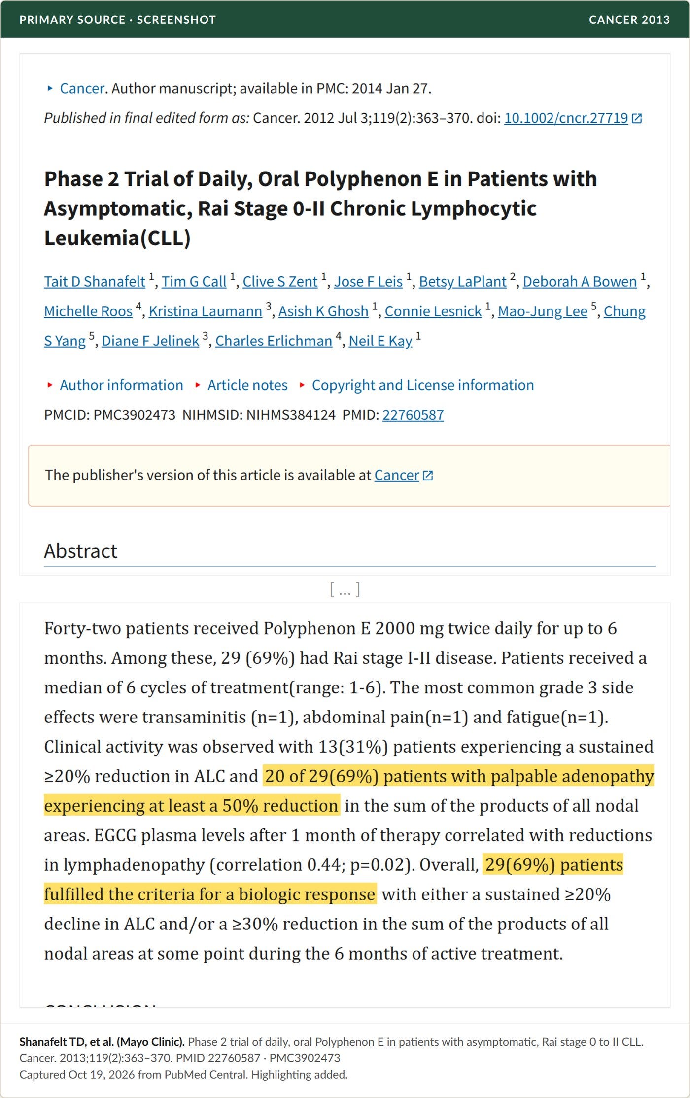 The phase 2 abstract in PubMed Central. Highlighting added. The phase 2 abstract in PubMed Central. Highlighting added.