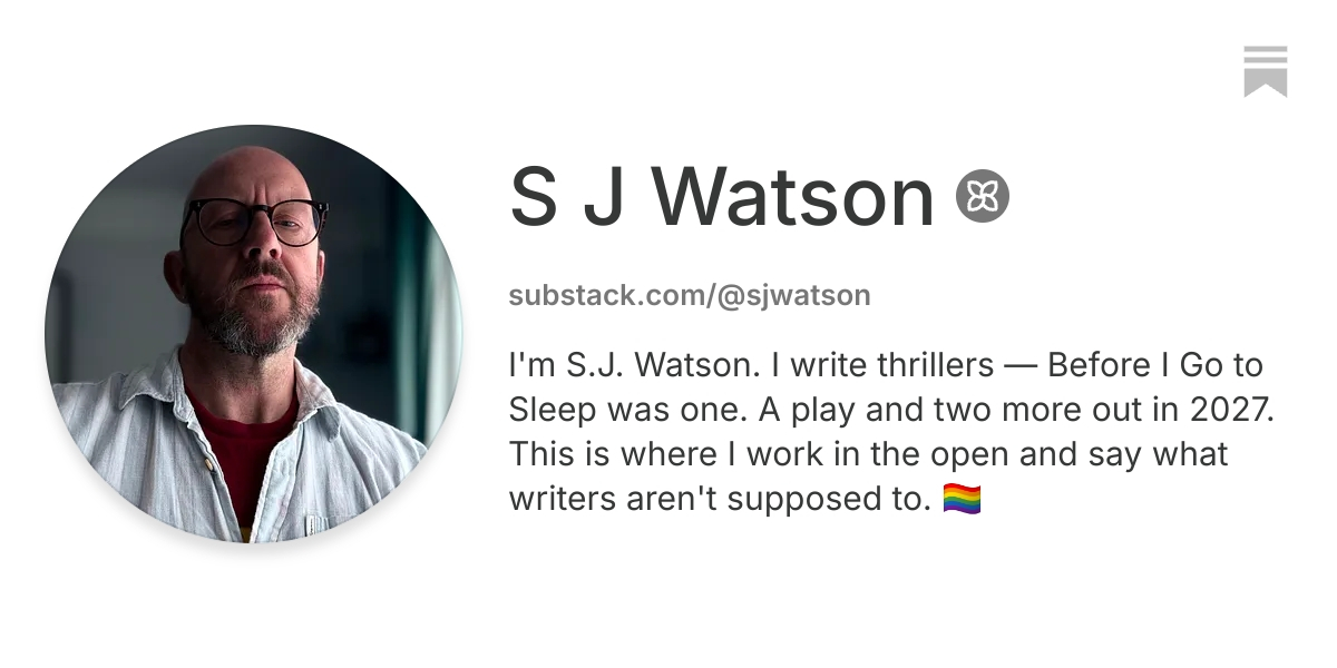 S J Watson | Substack