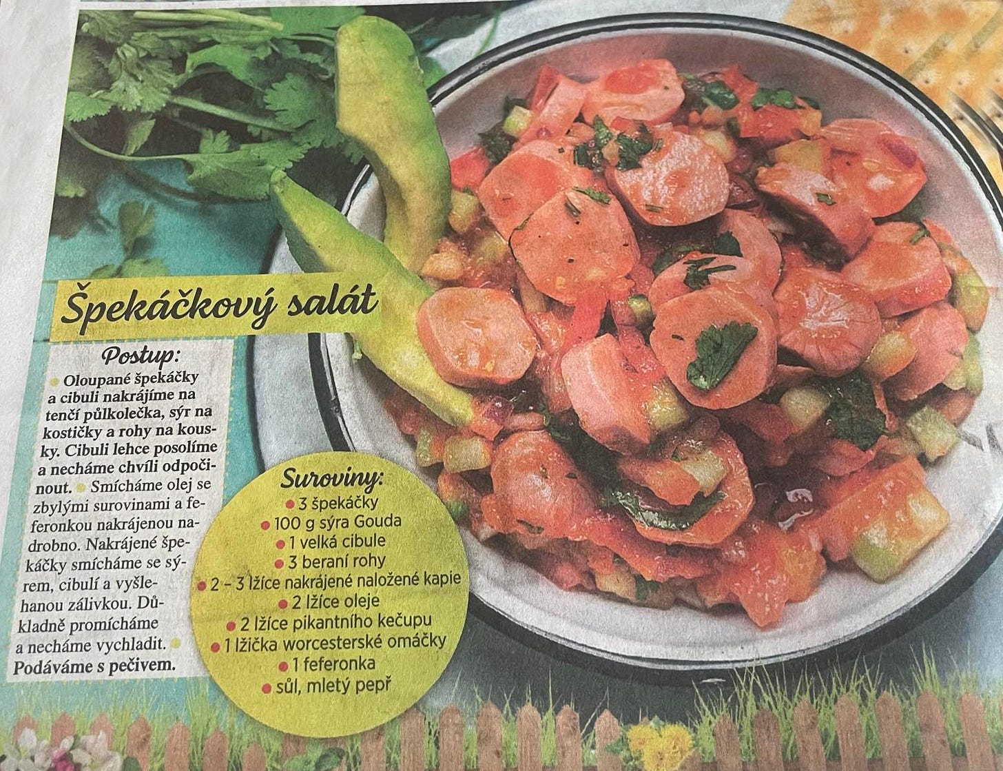 Recept na špekáčkový salát.