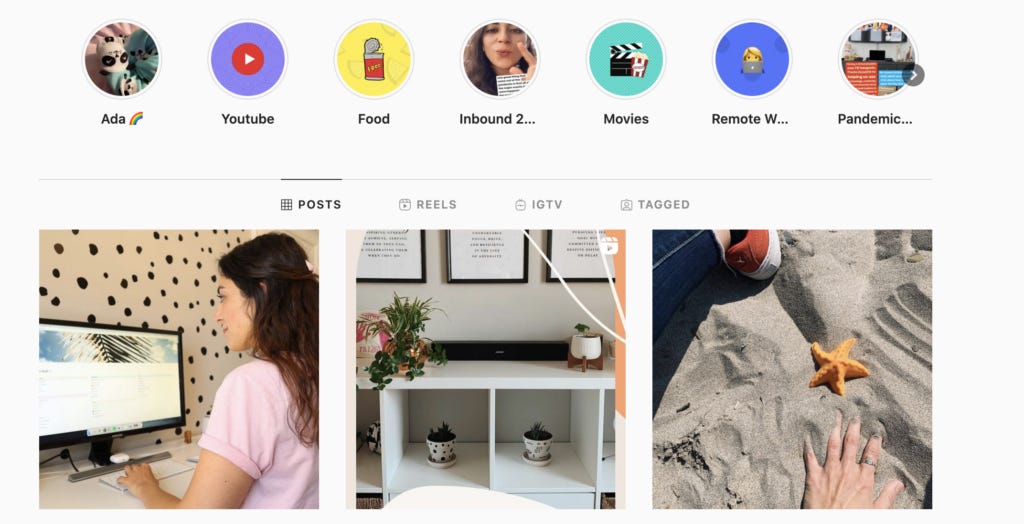 Different formats of content on Instagram page Elif Hiz Different formats of content on Instagram page Elif Hiz