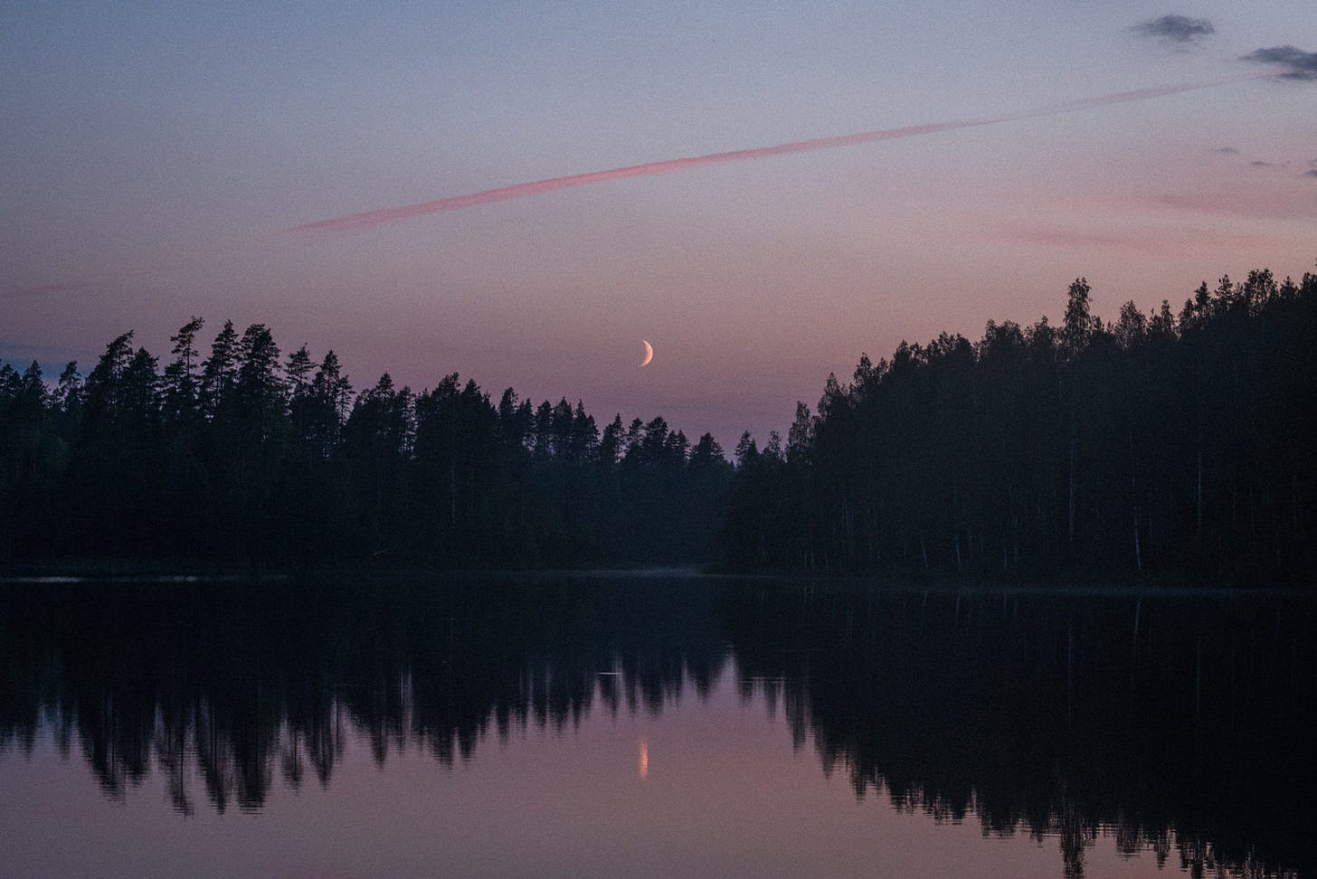 finnish lake view midsummer