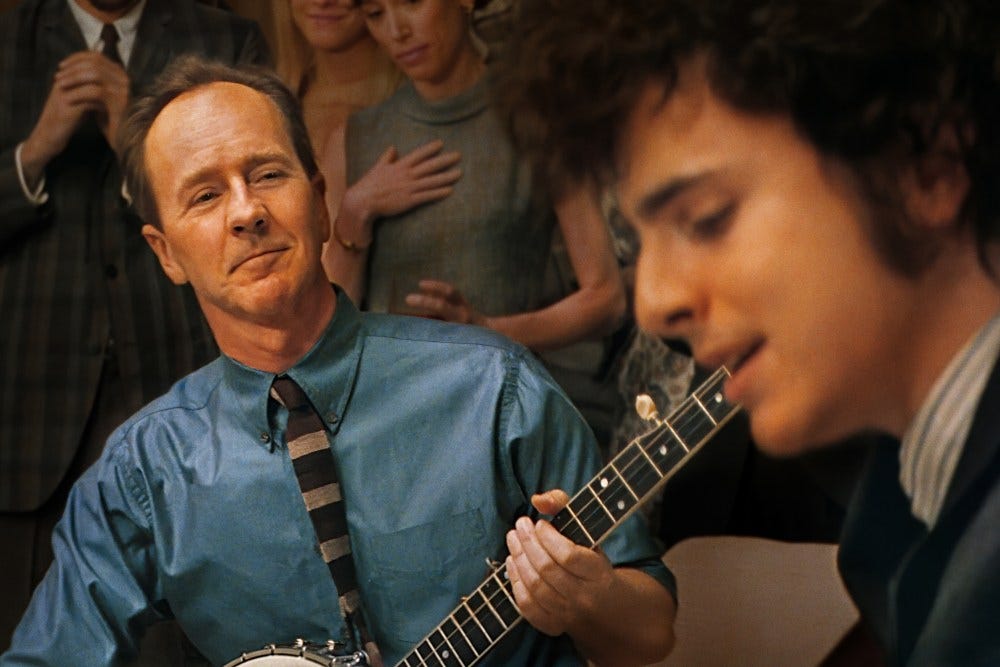 complete unknown pete seeger dylan interview james mangold