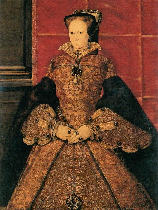 Archbishop Cranmer, drawing of execution. Mary I of England