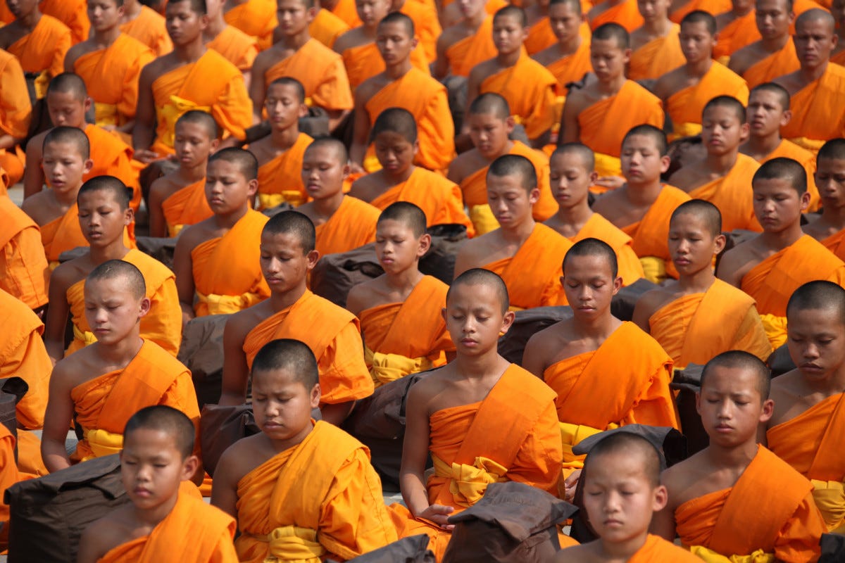 person, group, people, audience, orange, youth, sitting, peace, monk, meditate, buddhism, child, together, praying, thailand, ceremony, festival, children, team, meditation, temple, prayer, quiet, tradition, thai, monks, robes, buddhists, novices, dhammakaya pagoda, phra dhammakaya, budhas