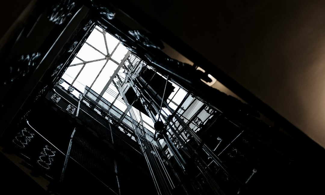 grayscale photo of cable