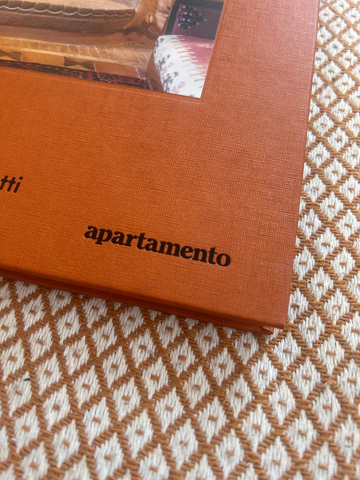Apartamento published book 'The Italian Interiors of Elsa Peretti' orange hard back cover