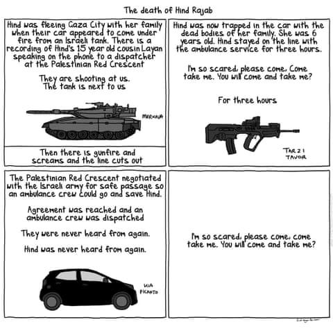First Dog on the Moon cartoon about the death of Hind Rajab