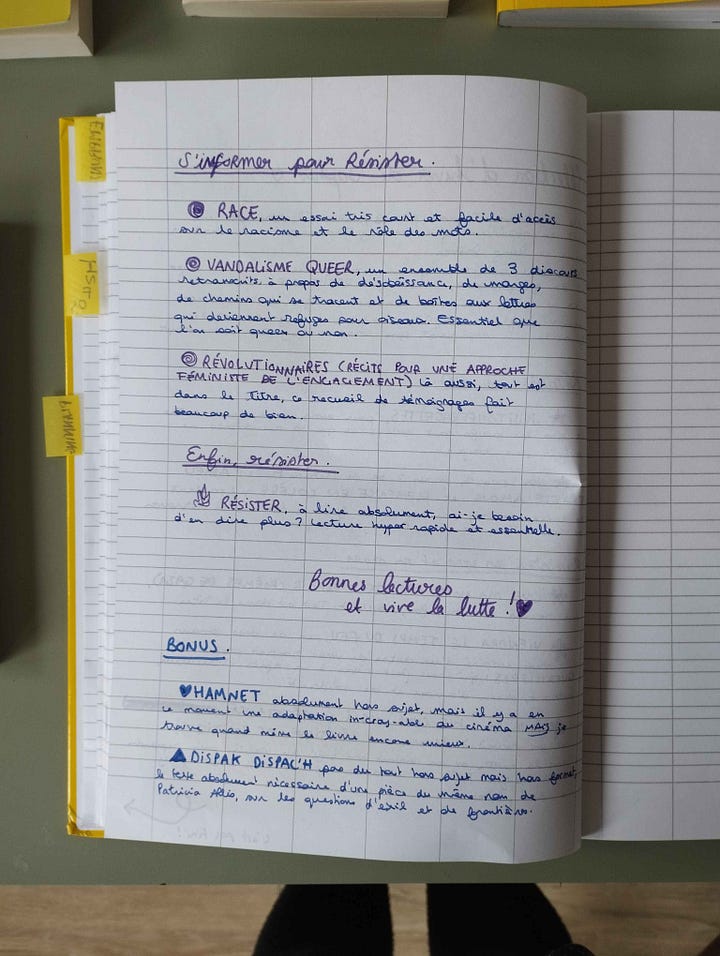 Photos du carnet, le texte est retranscrit ci-dessous.