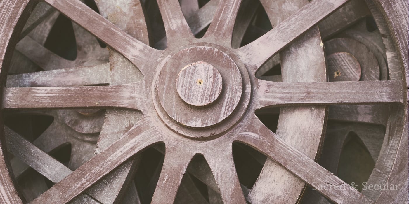 Close-up photograph of an old wooden cart wheel, with weathered spokes and a worn central hub. The image symbolises the overlooked cart in the story of Uzzah and the Ark of the Covenant, highlighting how seemingly small details can transform our understanding of a biblical passage. Close-up photograph of an old wooden cart wheel, with weathered spokes and a worn central hub. The image symbolises the overlooked cart in the story of Uzzah and the Ark of the Covenant, highlighting how seemingly small details can transform our understanding of a biblical passage.