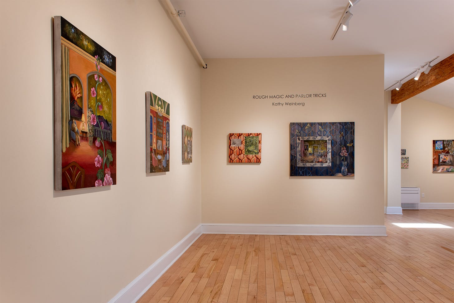 Installation of Rough Magic and Parlour Tricks, photo credit Bret Woodard, courtesy Maine Jewish Museum