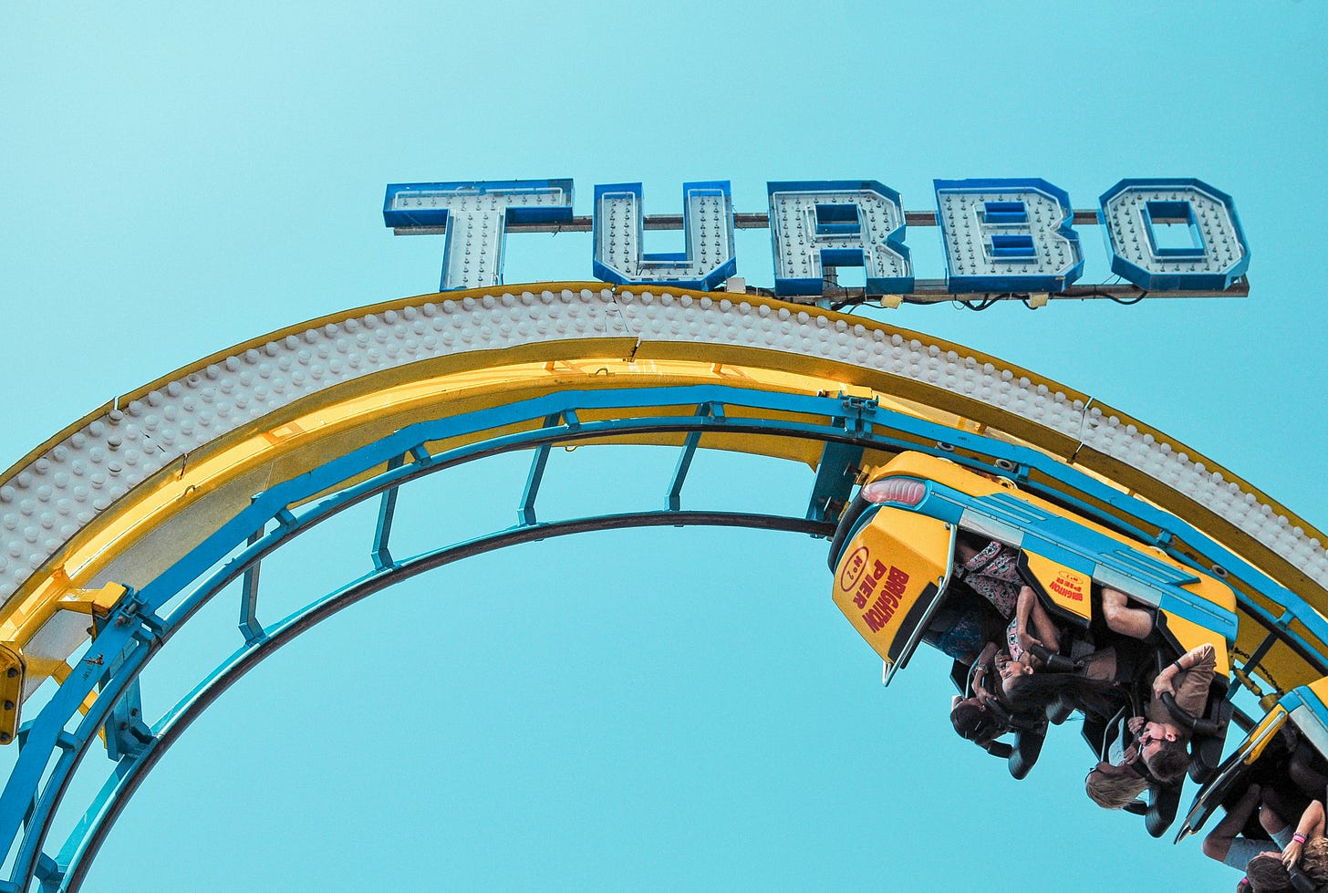 The TURBO roller coaster in action. The TURBO roller coaster in action.